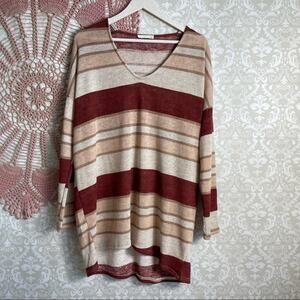 5/$30 Reb & J Striped V Neck Sweater XL